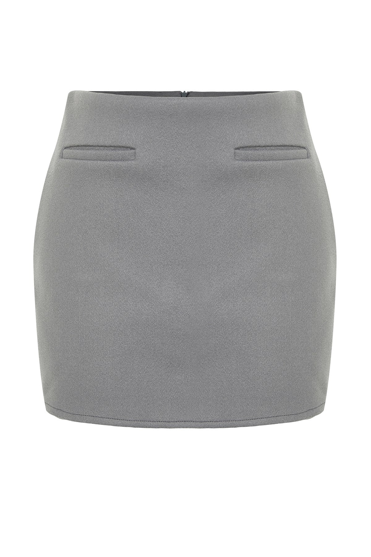 Grey Pocket Detailed Woven Shorts Skirt Twoaw24sr00079