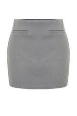 Grey Pocket Detailed Woven Shorts Skirt Twoaw24sr00079