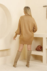 Turtleneck Balloon Sleeve Tunic Iklm-7258k24