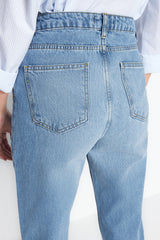 Blue High Waist Straight Jeans Twoss22je0653