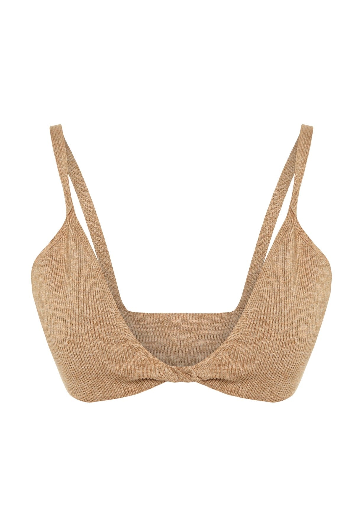 X Sagaza Studio Light Brown Knitwear Bustier Tpraw23bs00068