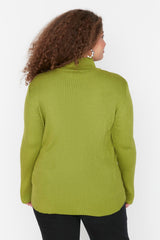 Green Half Turtleneck Slim Knitwear Sweater Tbbaw23an00022