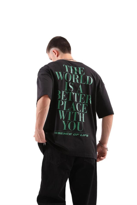 Vms Back Printed Black Oversize T-shirt Flaw-015-005-077