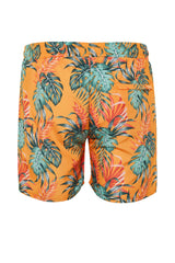 Orange Mens Standard Size Tropical Printed Swimsuit Marine Shorts Tmnss23ds00020