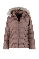 Brown Hooded Fur Detailed Coat Tbbaw23aw00007