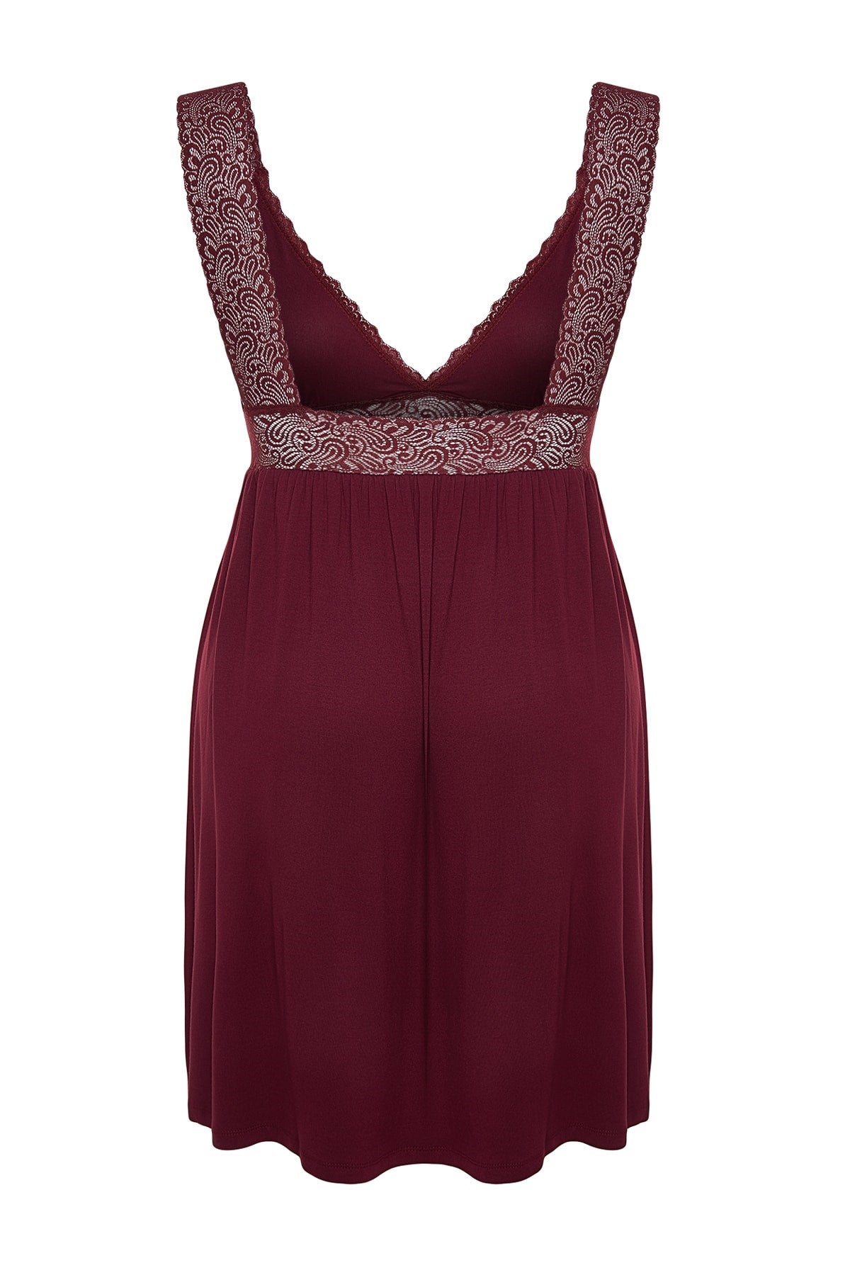 Burgundy Knitted Lace Nightgown Tbbss22gc0050