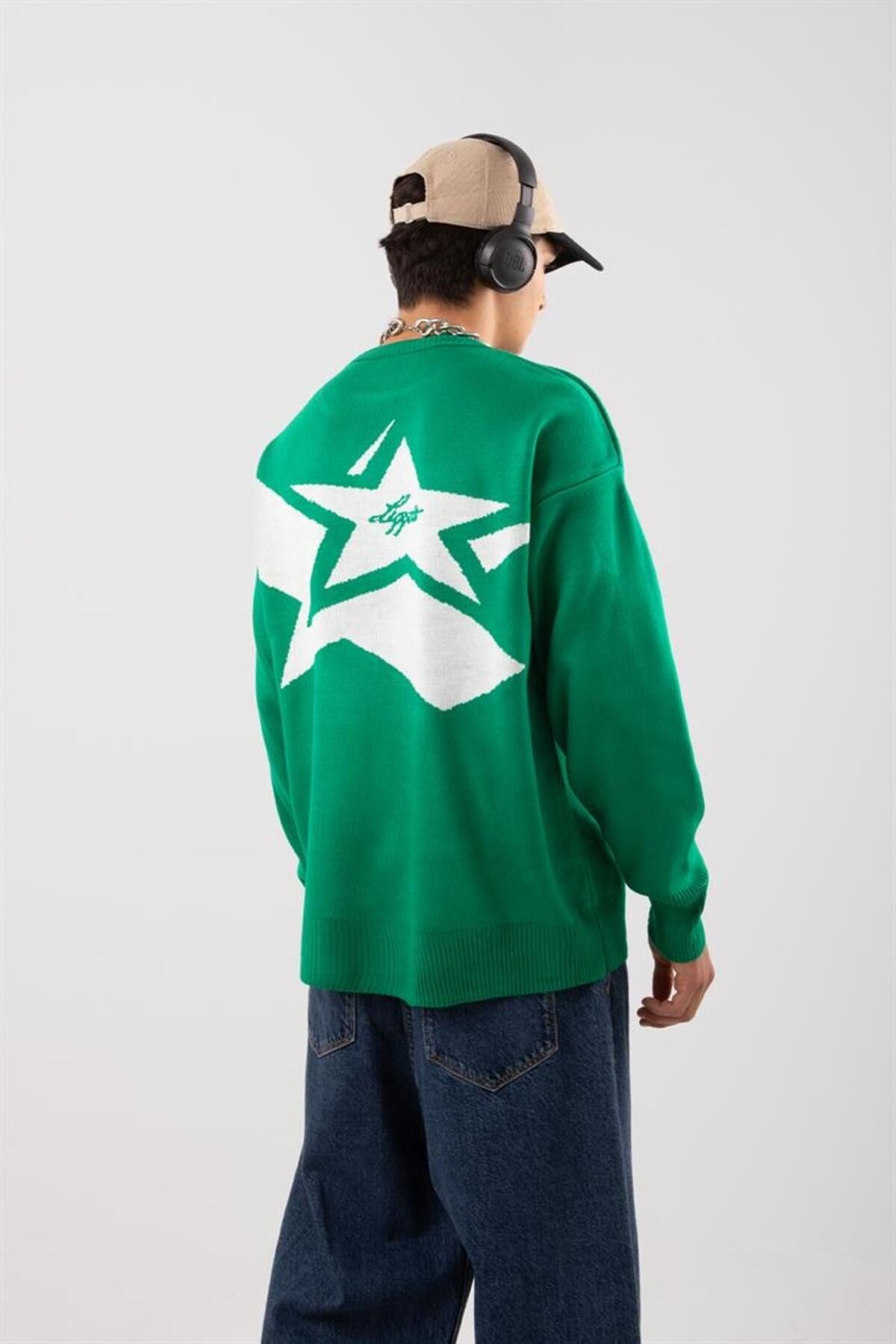 Capítol Stars Stitched Green Knitwear Sweater Flaw-097-007-003