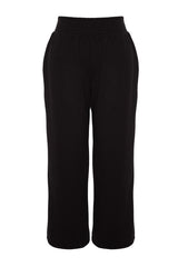 Black High Waist Knitted Pants Tbbaw24ar00018