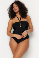 Black Tie Up Accessory Detailed Swimsuit Tbbss23am00013