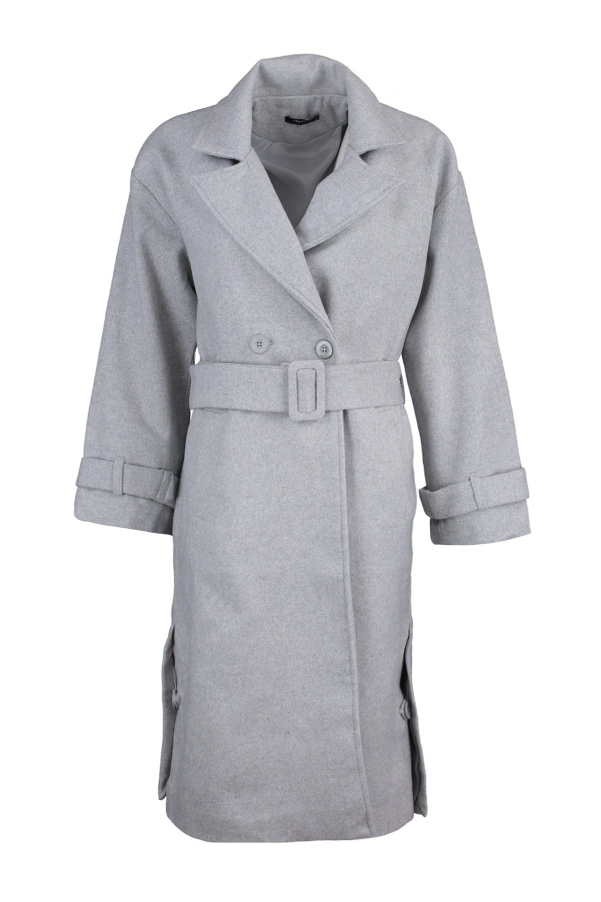 Mink Oversize Wide Cut Belt Long Woolen Cashmere Coat Twoaw22kb0015