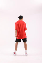 Basic Red Oversize T-shirt Flaw-009-005-079