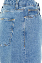 Blue More Sustainable Pleated Denim Shorts Twoss21sr0121