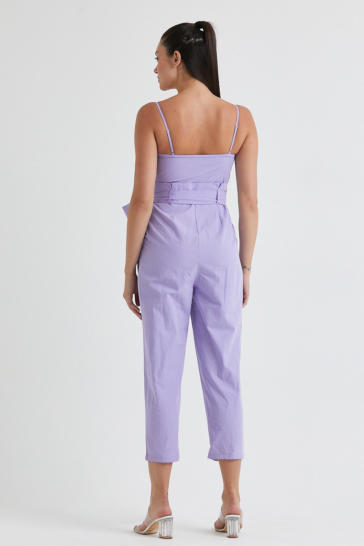 Women's Lilac Belt Detailed Pocket Jumpsuit Lgoz141rlx