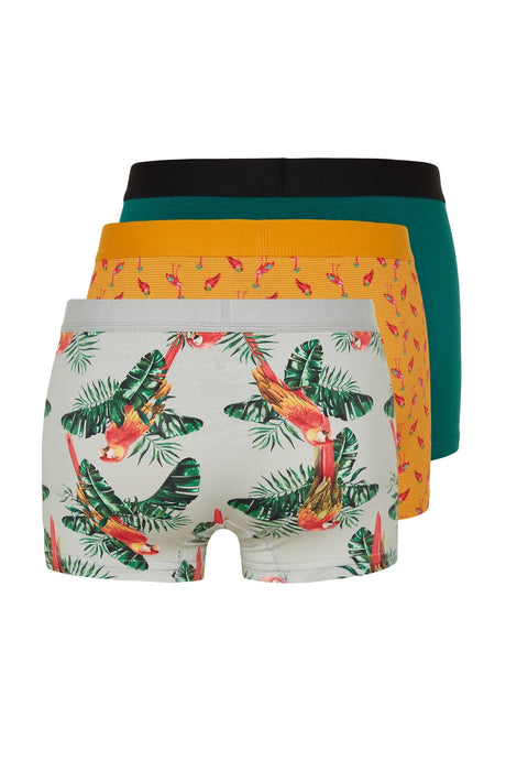 Multicolor Mens Tropical Pattern Cotton 3-pack Boxer Tmnss23bx00009