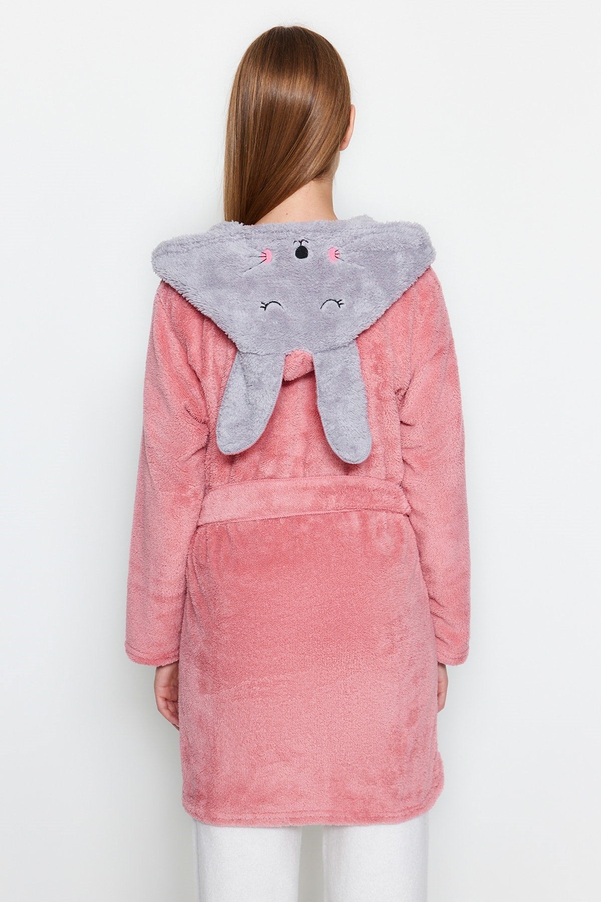 Powder Animal Figure Hooded Wellsoft Knitted Dressing Gown Thmaw22sb0008