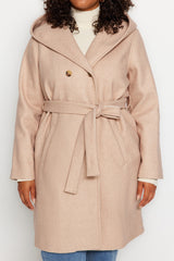 Stone Belted Double Breasted Closure Coat Tbbaw24dd00002