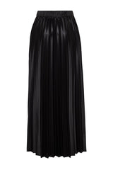 Black Pleated Woven Skirt Tctaw24ee00010