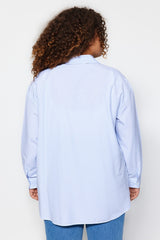 Blue Striped Poplin Shirt Tbbaw24ax00001