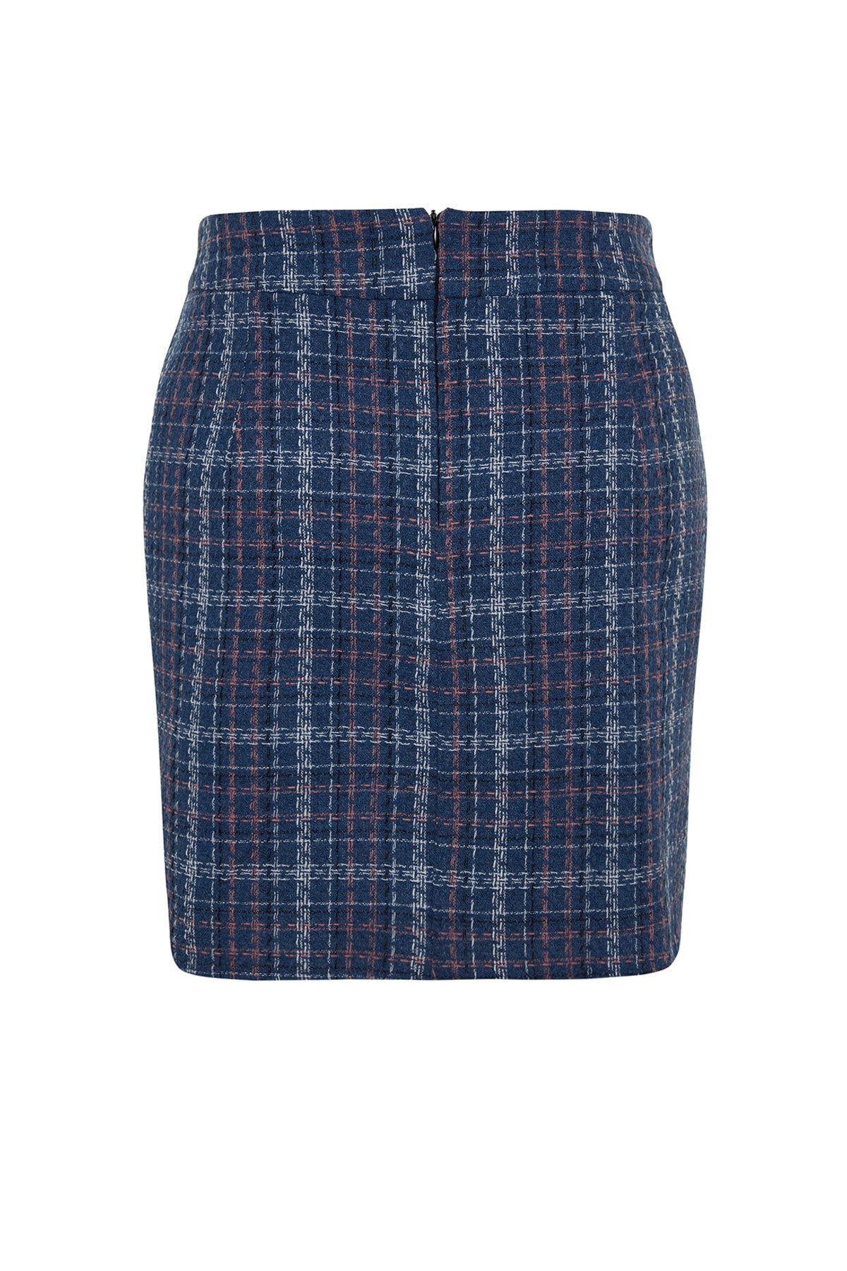 Blue Plaid Pattern Skirt Tbbaw24az00003