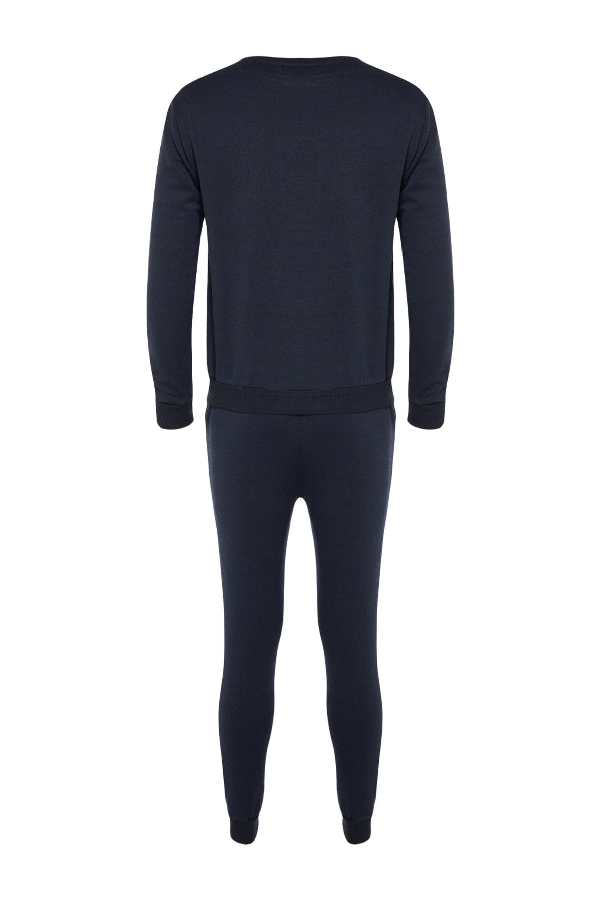 Navy Blue Men's Regular/regular Fit Labeled Inner Soft Feather Cotton Tracksuit Tmnaw21em0060