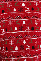 Red Men Regular Fit Crew Neck Christmas Jacquard Knitwear Sweater Tmnaw23kz00162