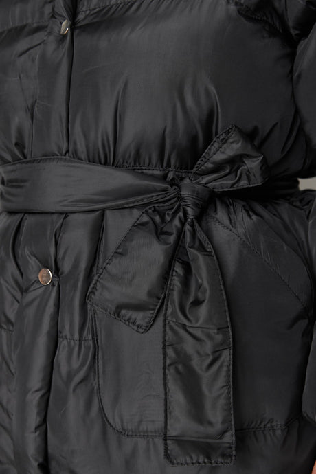 Black Belted Inflatable Coat Tbbaw23aw00009