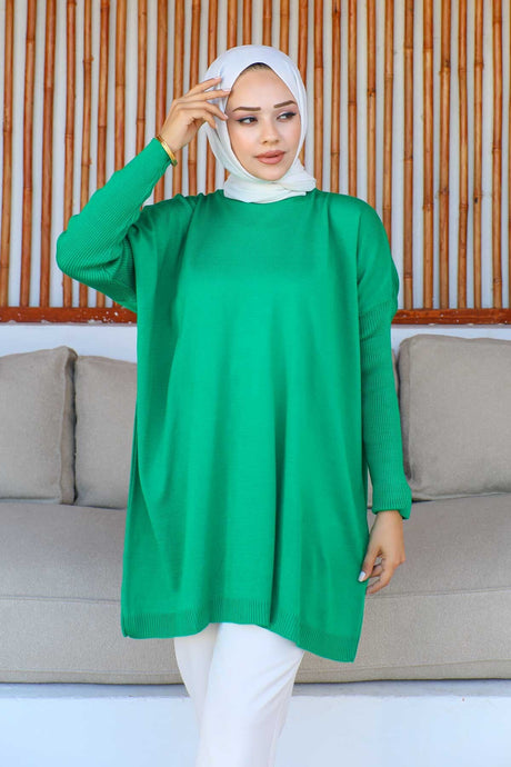 Green Turtleneck Knitwear Tunic Tyc29c340n169591862164865