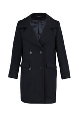 Black Button Closure Cashmere Coat Twoaw23kb00029