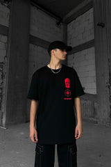 Enemies Back Printed Black Oversize T-shirt Flaw-036-005-060