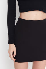 Black Mini Woven Skirt Twoaw23et00082