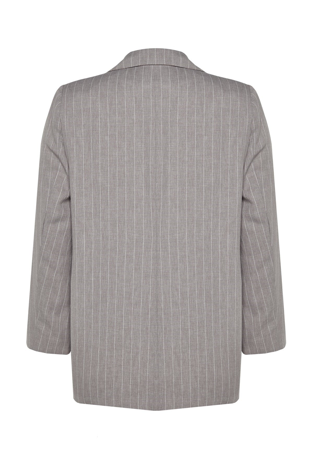 Grey Striped Double Closure Woven Jacket Tbbaw24ag00001