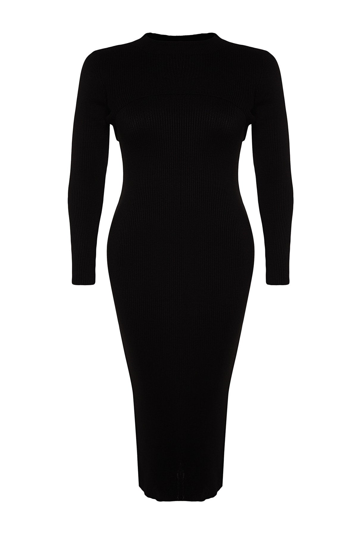 Black Waist Detailed Knitwear Dress Tbbaw24ah00004