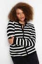 Black Striped Knitwear Cardigan Tbbaw24av00011