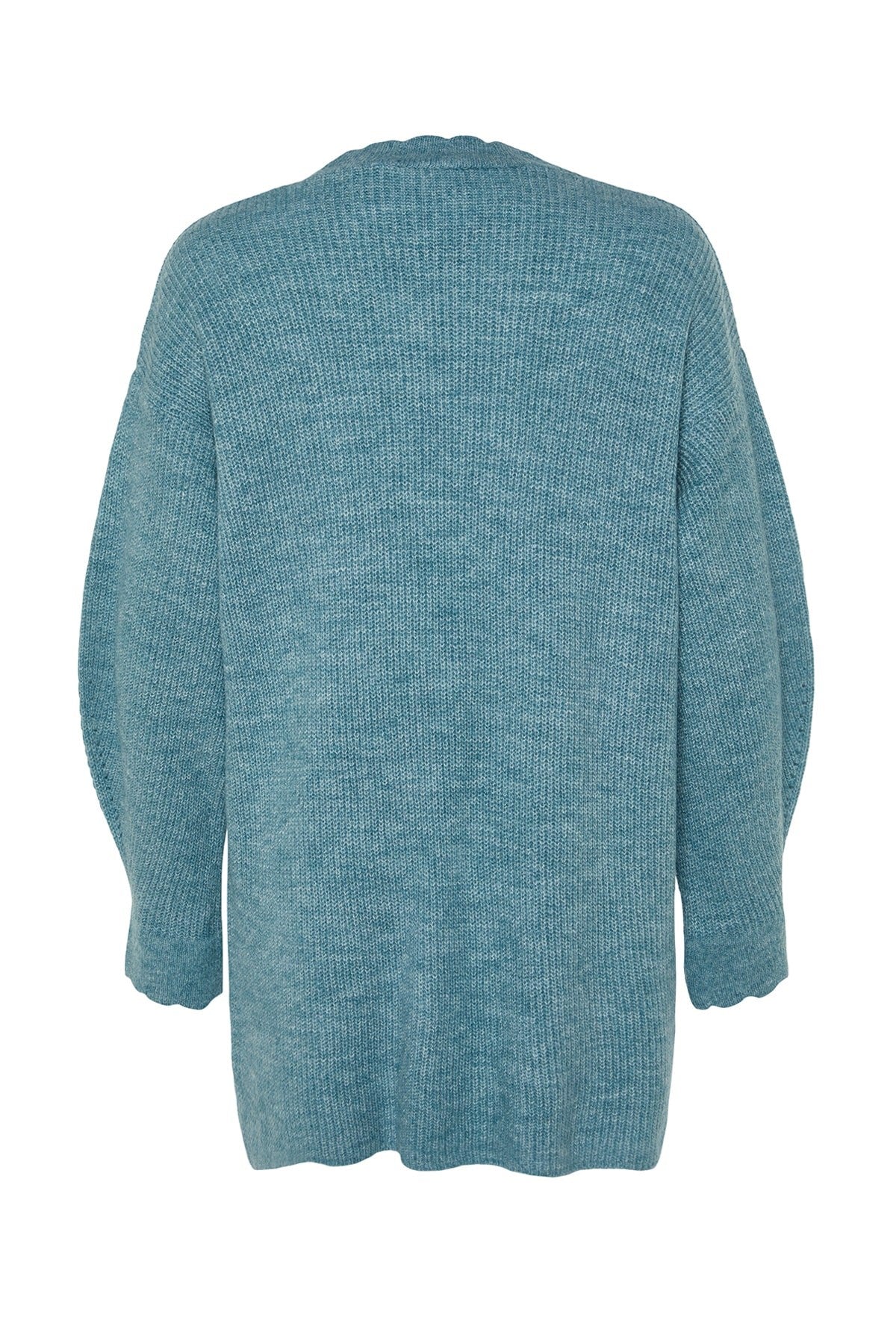 Blue V Neck Knitwear Cardigan Tctaw24th00007