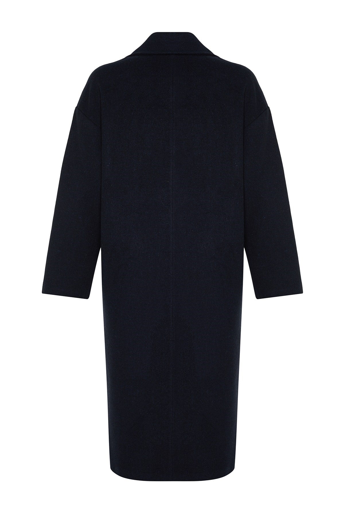 Anthracite Oversize Wide Cut Long Woolen Cashmere Coat Twoaw21kb0038