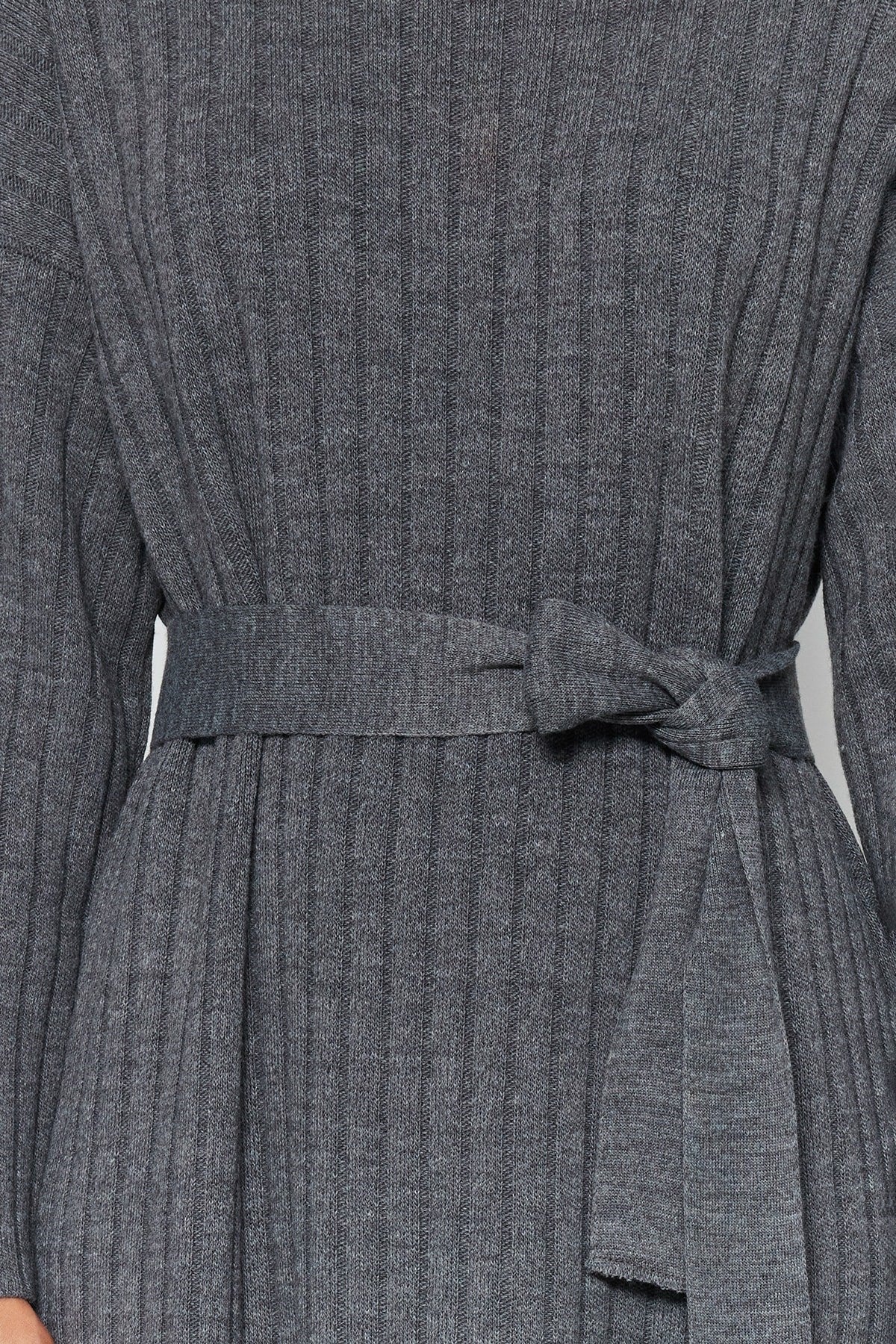 Plain Knitwear With Anthracite Belt Tctaw24eb00008