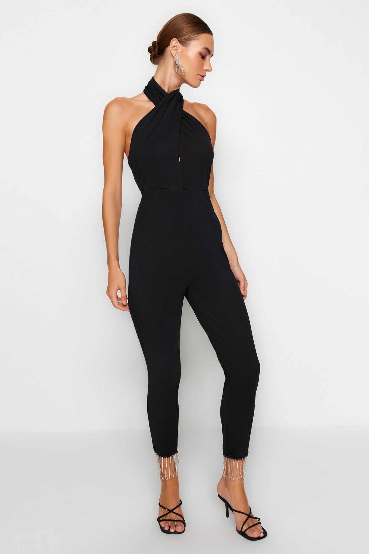 Black Accessory Detailed Jumpsuit Tpraw24tu00002