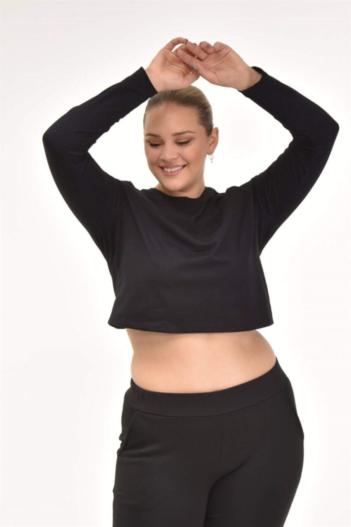 Long Sleeve Basic Crop Tshirt-white Ts2117