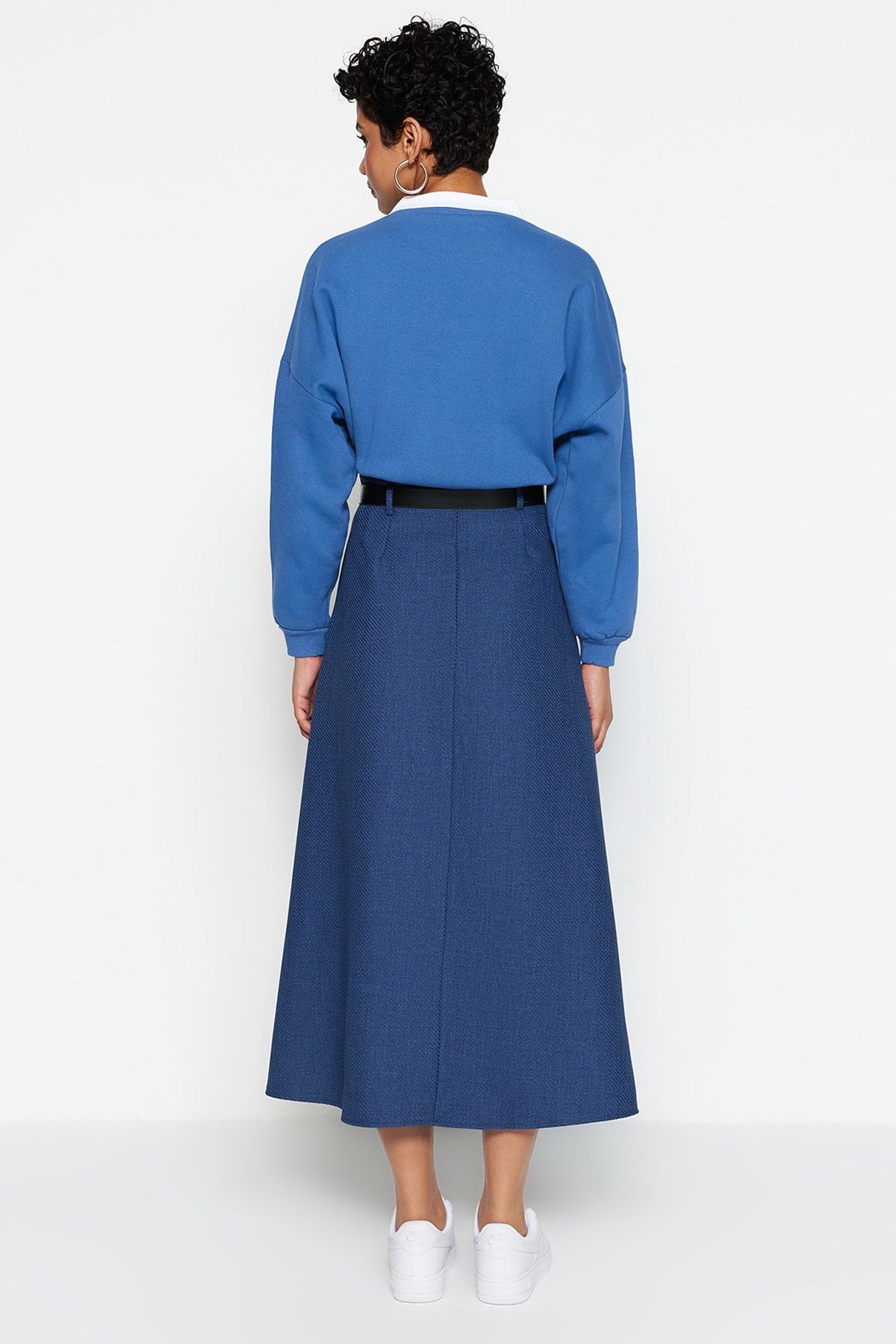 Indigo Waist Belt Woven Skirt Tctaw23ee00014