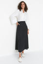 Black Polka Dot Pattern Bell Woven Skirt Tctss22ee0006