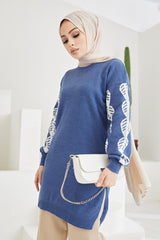 Sleeve Embroidered Knitwear Sweater Kyd100