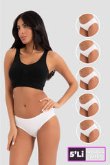 (10pcs) Compact Combed Cotton Elastane High Waist Classic Slip Bikini Women Panties 2057 Alm2057-10