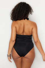 Black Tie Up Accessory Detailed Swimsuit Tbbss23am00013