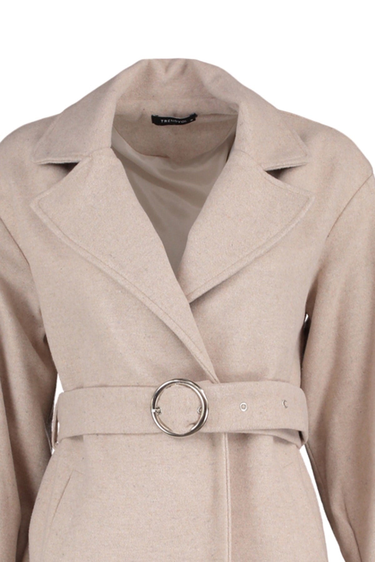 Stone Round Belt Long Woolen Cashmere Coat Twoaw20kb0029