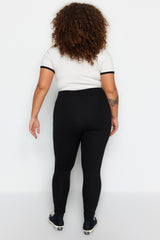 Black High Waist Knitted Leggings Tbbaw24bv00008