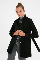 Black Belted Woolen Cashmere Coat Twoaw21kb0032