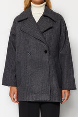 Anthracite Oversize Wide Cut Cashmere Coat Twoaw24kb00165