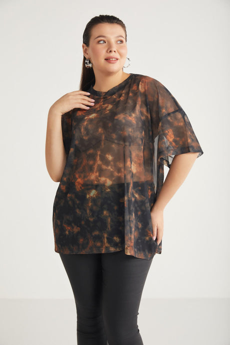 Glorinda Women Plus Size Mesh Bat Sleeve Blouse Glorinda01072023