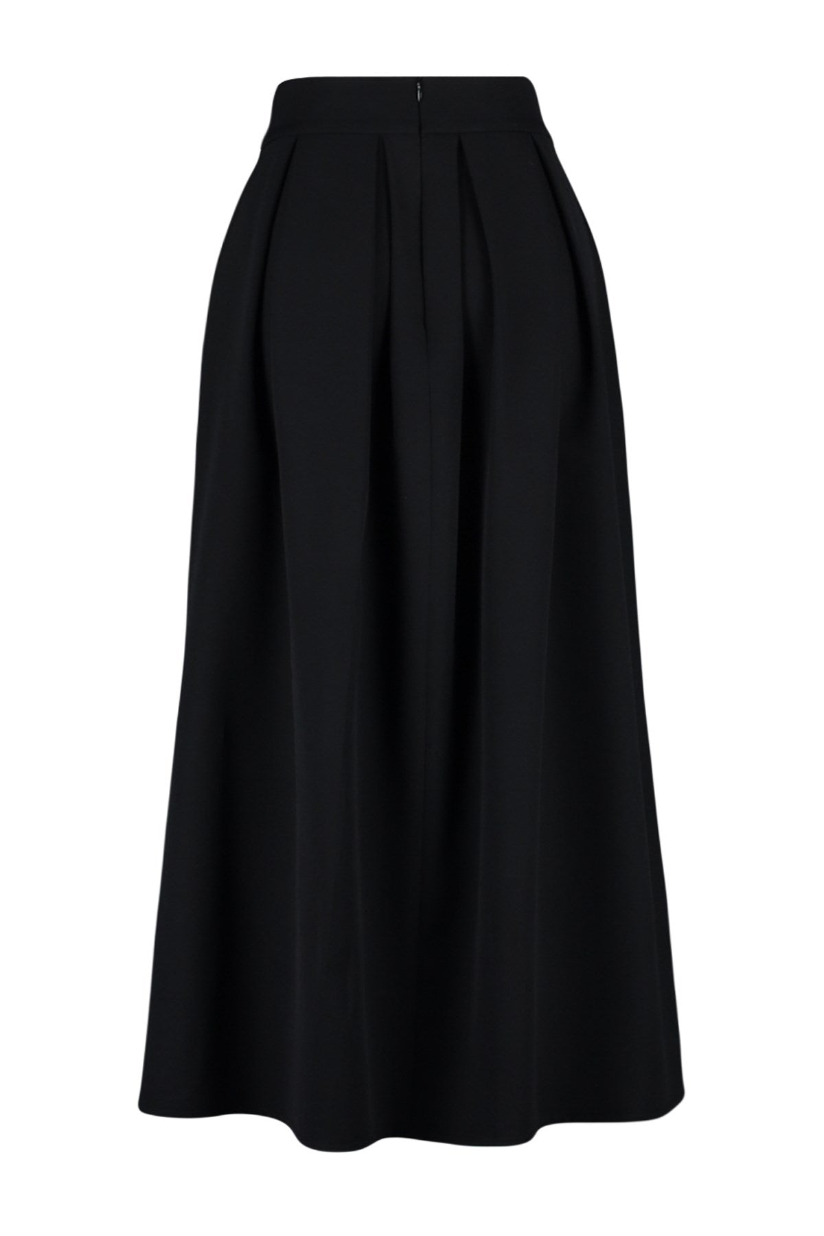 Black Pleated Woven Skirt Tctaw24ee00011