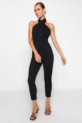 Black Accessory Detailed Jumpsuit Tpraw24tu00002